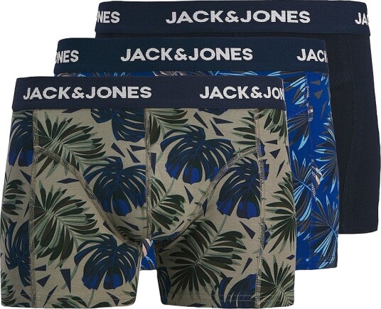 Jack & Jones Boksershorts Jachendo Leaves Trunks 3 pack Grå