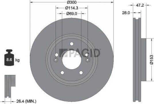 PAGID 54665NC Bremseskive