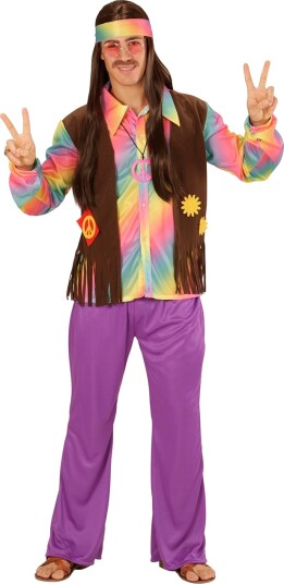 Widmann Rainbow Hippie Dude Kostyme Strl XL