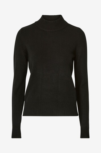 Vila - Genser viRil Crewneck L/S Knit Top - Svart Vila - Genser viRil Crewneck L/S Knit Top - Svart