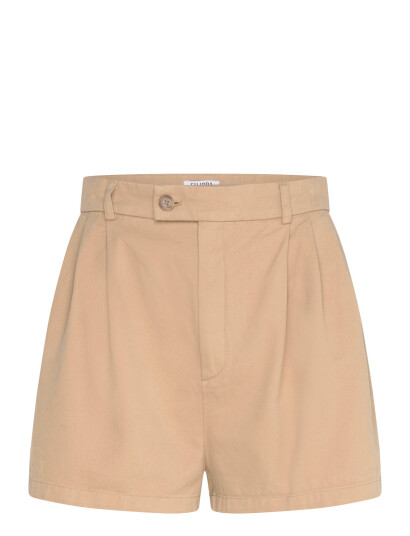 Filippa K High Waist Pleated Cotton Shor - Beige - 40