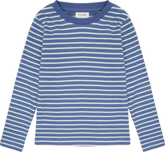 Minymo Genser   Rib   Måneskinn Blue   Minymo   3 år (98)   Genser Blå Hvit