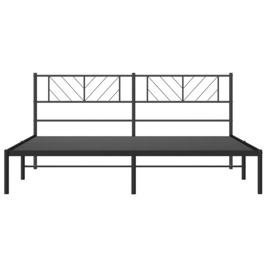 vidaXL Sengeramme i metall med sengegavl svart 180x200 cm 8721012189621