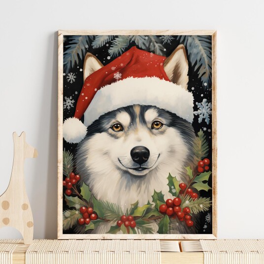 Plakat Festlig Husky Plakat Festlig Husky