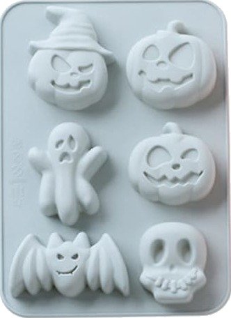 Silikonformsett av profesjonell kvalitet for baking, Halloween-tema med gresskar-, flaggermus-, hodeskalle- og spøkelsesformer, miljøvennlig materiale som er motstandsdyktig mot Silikonformsett av profesjonell kvalitet for baking, Halloween-tema med gresskar-, flaggermus-, hodeskalle- og spøkelsesformer, miljøvennlig materiale som er motstandsdyktig mot