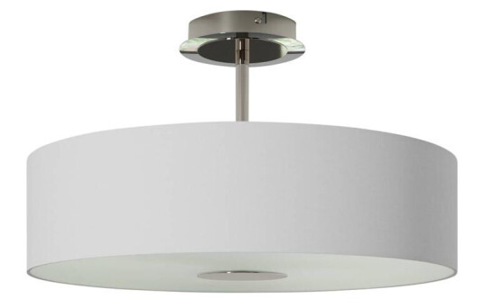 Lindby Tidløs taklampe Josia i hvitt stoff.
