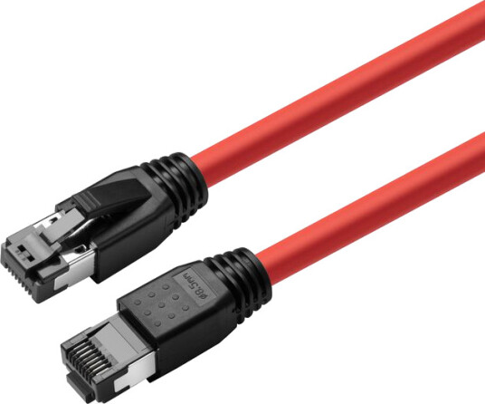 MicroConnect - Koblingskabel - RJ-45 (hann) til RJ-45 (hann) - 5 m - S/FTP - CAT 8.1 - halogenfri, uten hindringer - rød