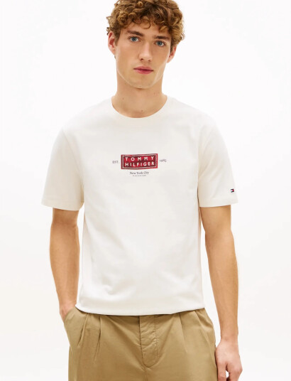 Tommy Hilfiger Heritage Label Tee Cream XXL