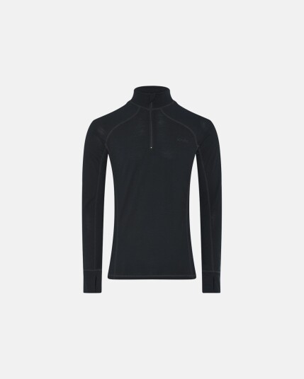 Dovre Langermet t skjorte 'Half Zip 100% merino ull svart