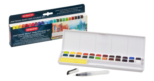 Derwent Inktense Paint Pan Set Studio 24 halvkopper