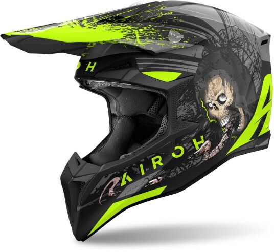 Airoh Wraaap Darkness Motocross Hjelm XS Svart Gul Airoh Wraaap Darkness Motocross Hjelm XS Svart Gul