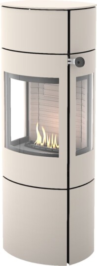Caro 130 sand frittstående biopeis med sideglass og ståldør Caro 130 sand frittstående biopeis med sideglass og ståldør