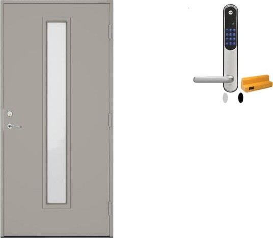 Ytterdør Swedoor Clever-Line+ Abisko med Yale Doorman Classic Home