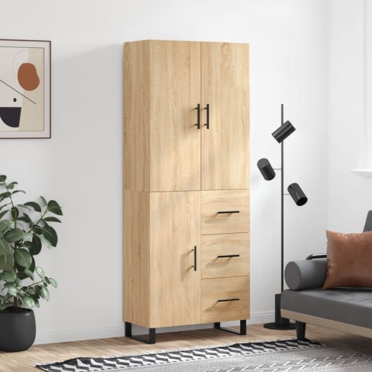 Highboard sonoma eik 69,5x34x180 cm konstruert tre Highboard sonoma eik 69,5x34x180 cm konstruert tre