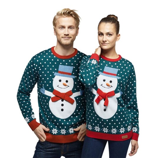 Silly Santa Snømann Julegenser - X-Large