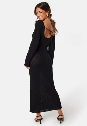BUBBLEROOM Ayra Fine Knitted Maxi Dress Black S