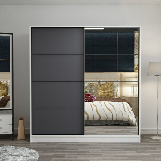 Fruitland Garderobe med Speil - Antrasitt