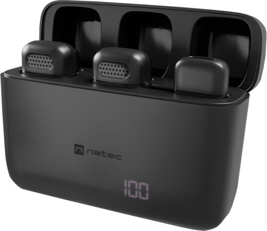 Natec Hopper Lavalier 2st Trådløs Mikrofon (Usb C) Svart Natec Hopper Lavalier 2st Trådløs Mikrofon (Usb C) Svart