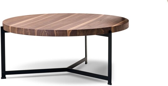 Dk3 - Plateau Coffee Table Ø 80 Cm Höjd 45 Skiva I Vitoljad Ek Underrede Svart Pulverlackerat Stål Sofabord Søren Rose Studio Tre Farget Metall/tre