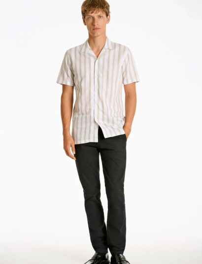 Lindbergh Cot/Lin Striped Resort S/S   Multi/patterned   S