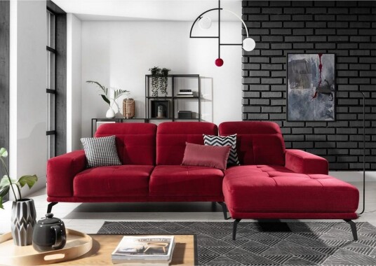 Hjørnesofa Eltap Torrense 265x175x98 cm Kronos 02 Rød Høyre