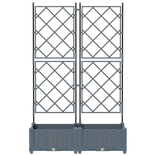 Hageplanter med trellis 2 stk Lysegrå 80x40x125,5 cm Hageplanter med trellis 2 stk Lysegrå 80x40x125,5 cm