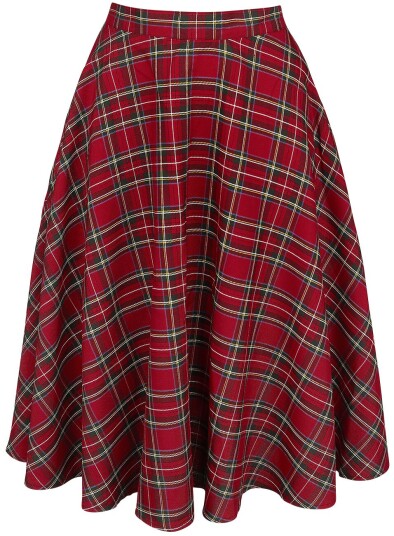 Hell Bunny - Rockabilly Middellangt skjørt - Irvine Skirt - XS til 4XL - Damer - rød