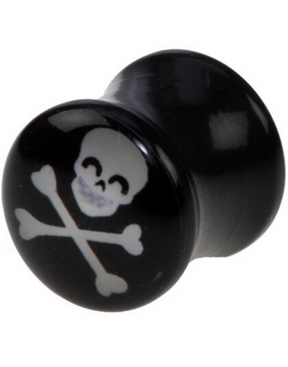 Utgått Happy Death Svart Piercing Plugg 6 mm
