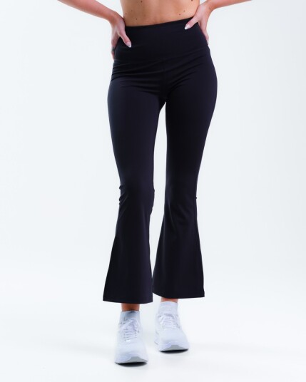LEVITY Lotus Flare Pants Petite Black XS