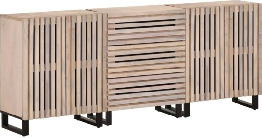 Skjenker 3 stk 60x34x75 cm heltre mango