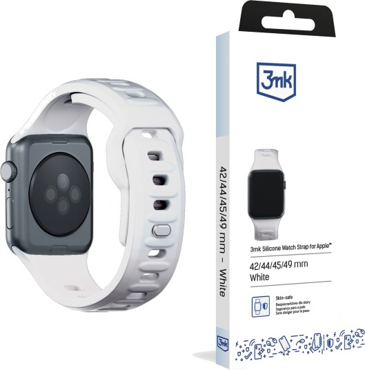 3mk Silikonreim til Apple Watch 42/44/45/49mm Hvit