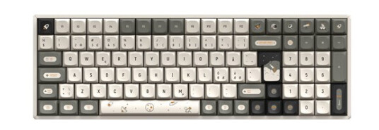 IQUNIX F97 Hitchhiker Wireless-RGB Cherry Brown - Gamingtastatur - Nordisk - Grå