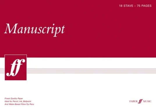 75-Page A3 Manuscript Pad, 18-Stave