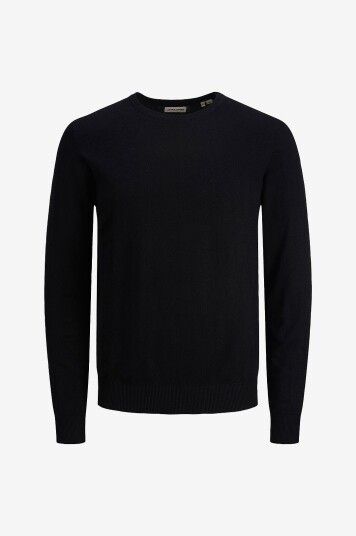 Jack & Jones Genser jjeEmil Knit Crew Neck Svart Jack & Jones Genser jjeEmil Knit Crew Neck Svart