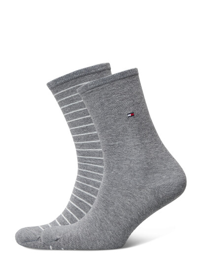 Tommy Hilfiger Th Women Sock 2P Small Stripe - Grey - 39-42