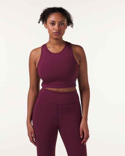 LEVITY Line Up Crop Tank Red Wine - XS LEVITY Line Up Crop Tank Red Wine - XS