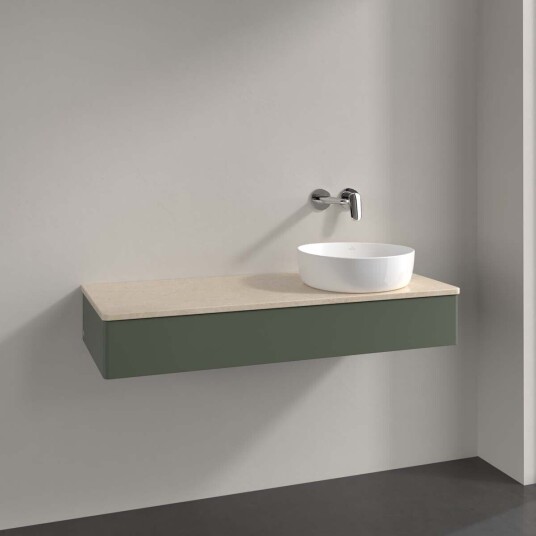 Villeroy & Boch Antao Servantskap med 1 skuff 120x50x19 cm m/lys Grønn Matt/Crème