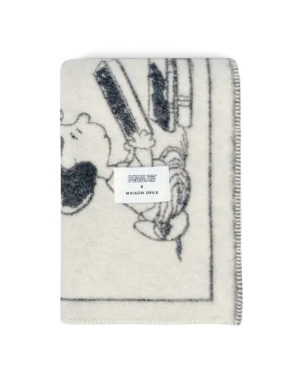 Maison Deux Peanuts Comic ZZZ Pledd Hvit/Sort