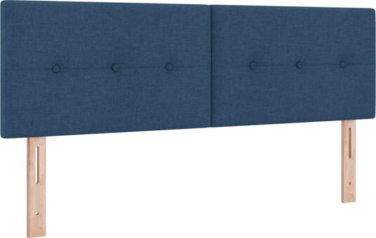  Box Spring Seng med Madrass Blå 160x200 cm Stoff