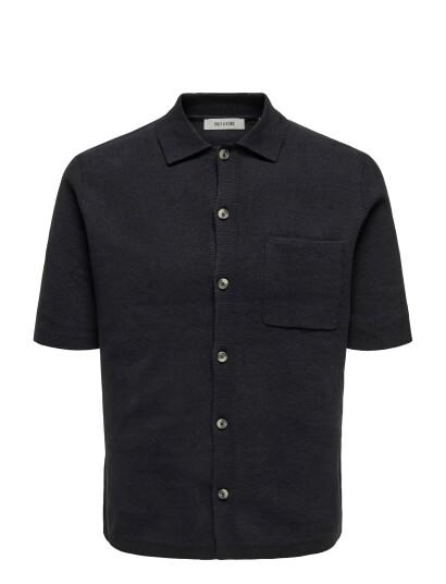 ONLY & SONS Onssilas Reg Ss Shirt Knit Black M