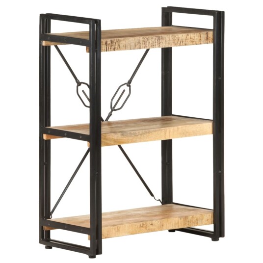 vidaXL Bokhylle 3 etasjer 60x30x80 cm heltre mango