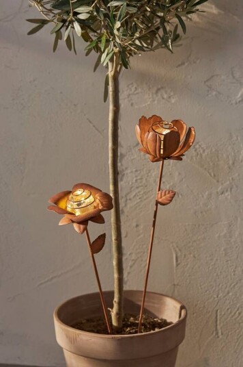 Solcelledekorasjon Oxida Blomst 2-p Brun Solcelledekorasjon Oxida Blomst 2-p Brun