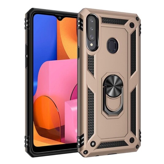 INCOVER Samsung Galaxy A20s Håndverkerdeksel med Magnetisk Stativfunksjon - Gull
