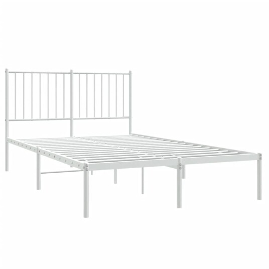  Sengeramme i metall med hodegavl hvit 120x190 cm