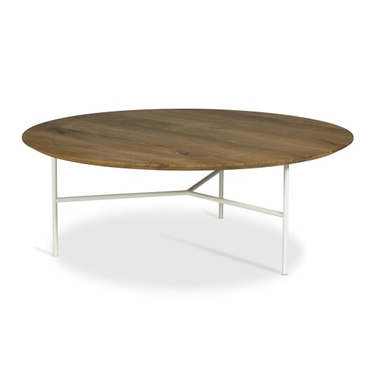 Mavis Tribeca Coffee Table 110 cm Oiled Rustic Oak/White Legs