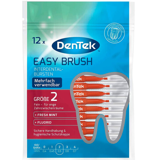 DenTek Interspace Brushes Easy Brush 0,50 mm ISO 2 - RØD