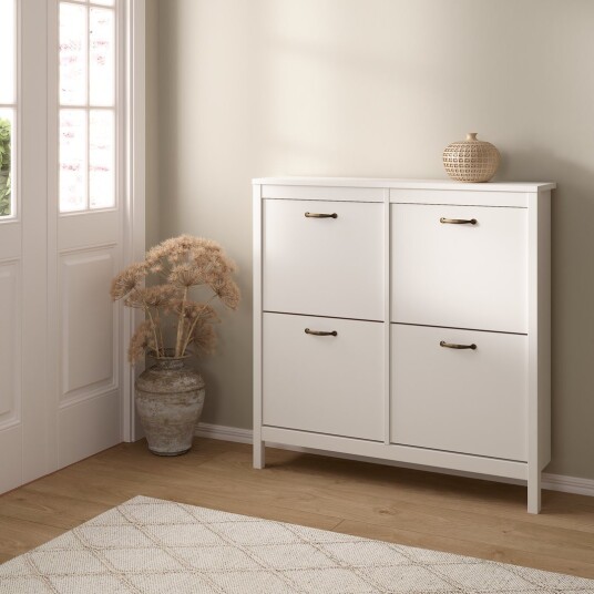 LIND LEONA SKOSKAP HVIT 4 DØRER 103X25X103 LIND LEONA SKOSKAP HVIT 4 DØRER 103X25X103