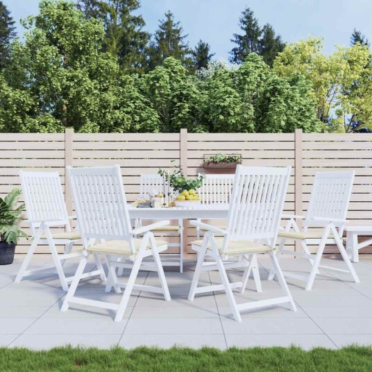 vidaXL Utendørs stolputer 6 stk kremhvit 40x40x4 cm oxfordstoff