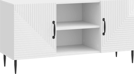 TV skap Høgglans hvit 102 x 34,5 x 50 cm Konstruert tre TV skap Høgglans hvit 102 x 34,5 x 50 cm Konstruert tre