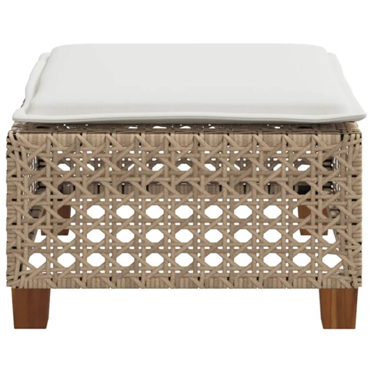 Hagekrakk med pute beige 63,5x56x32 cm polyrotting Hagekrakk med pute beige 63,5x56x32 cm polyrotting